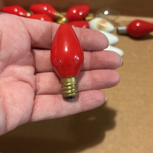 Christmas Bulbs C9 7W 120V Replacement Lights Red, White, Orange - Picture 2 of 5